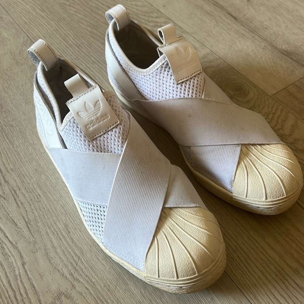 Adidas superstar slip on sneakers